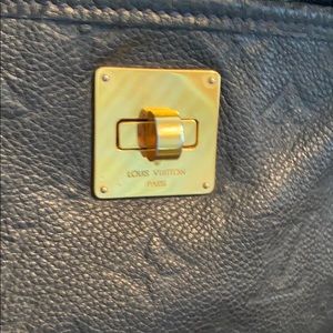 Louis Vuitton “ink blue” leather tote handbag.